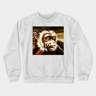 Scary crazy ape monkey Crewneck Sweatshirt